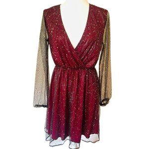 NWOT Dress burgundy/ black, Size M